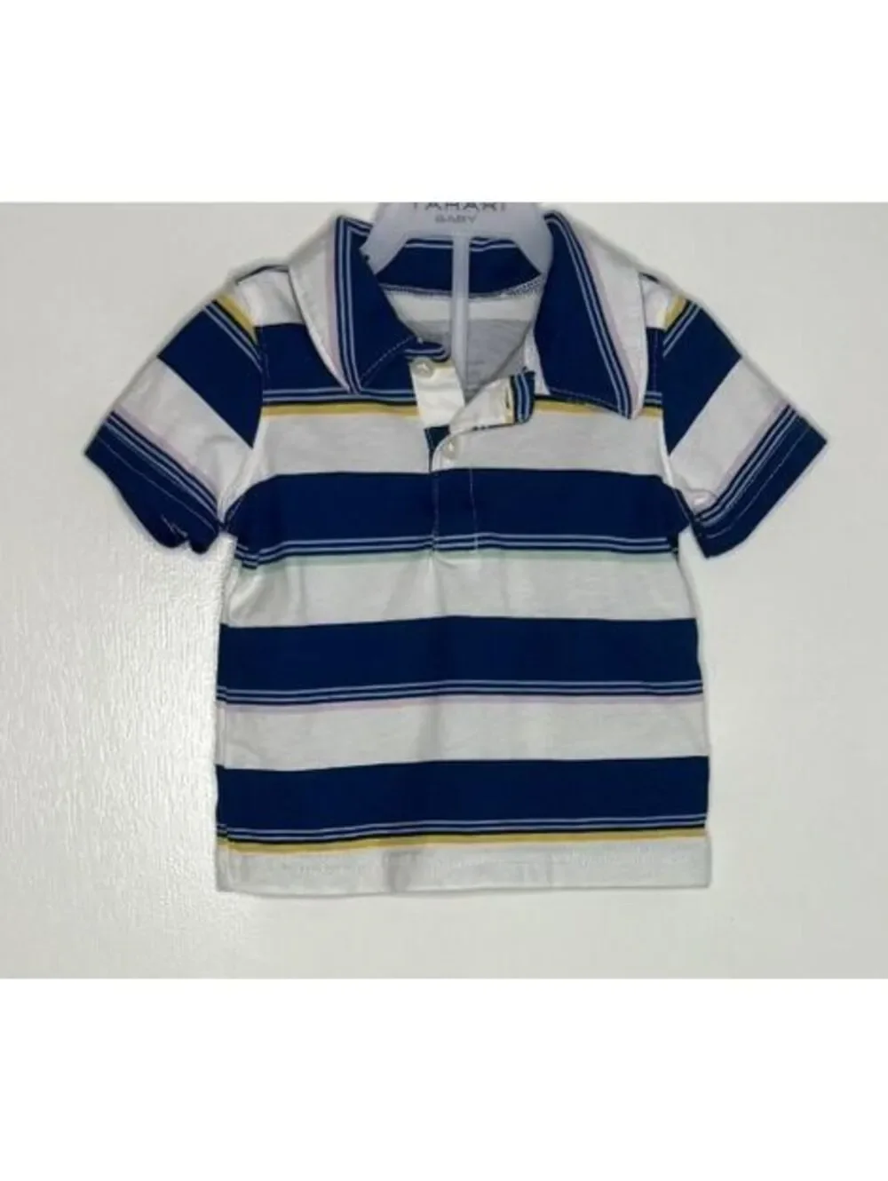 Carter's Baby Boys' 3M Striped Polo Shirt, 100% Cotton, Navy Blue and White